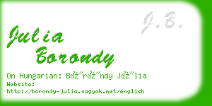 julia borondy business card